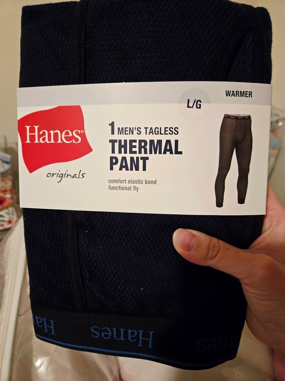 Hanes Men's Tagless Thermal Pant - Black